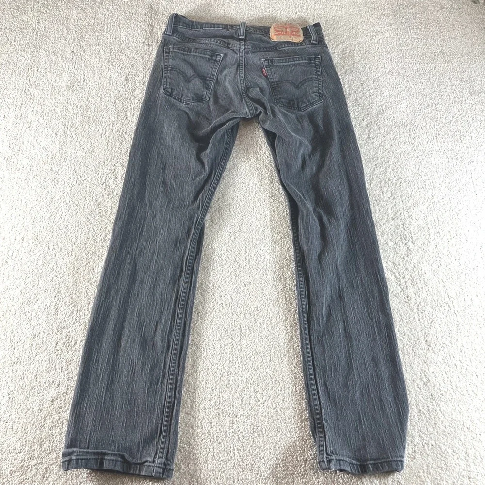 Levi's 514 Slim Fit Jeans Mens 30x32 Black‎ Faded Stretch Denim